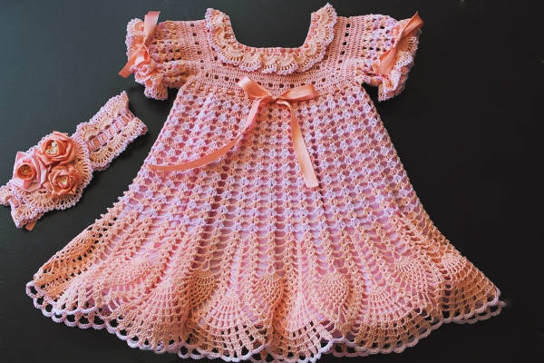 Платье крючком для девочки со схемами и описанием работы (крестильные и другие ажурные модели)
